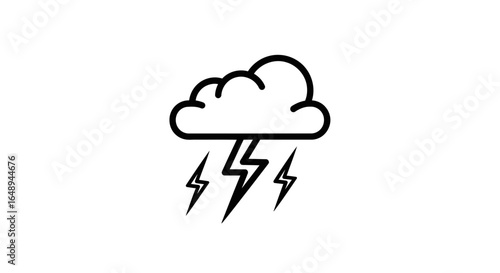 Cloud Bursting With Electrical Storms And Intense Weather Illustration Minimalist