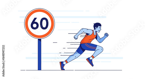 Concept Of Speed And Athlete Achieving Top Performance In Run Competition