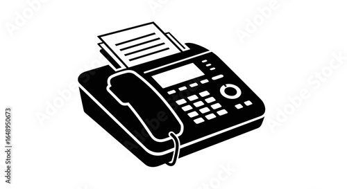 A black and white fax machine