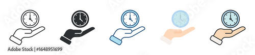 Save Time Icon Set Multiple Style Collection