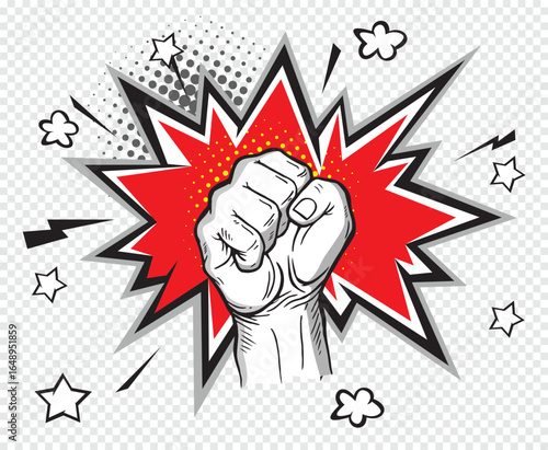 Fist of Power Retro Pop Art Explosion