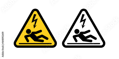 Electrical hazard warning signs safety triangle symbols danger shock alert electricity risk
