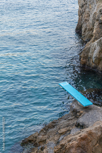 Paleokastritsa Corfu Greece ocean diving board