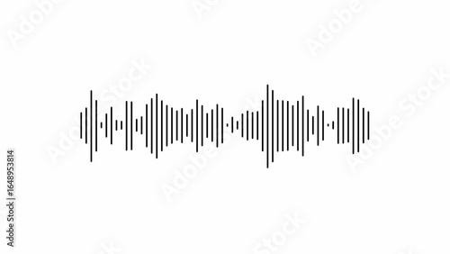 Black Sound Waveform on White Background audio equalizer