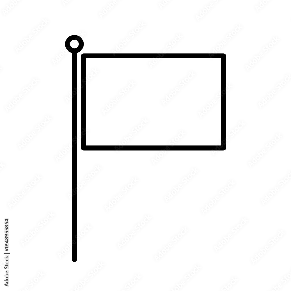 Obraz premium 旗のアイコンイラスト（線画）005