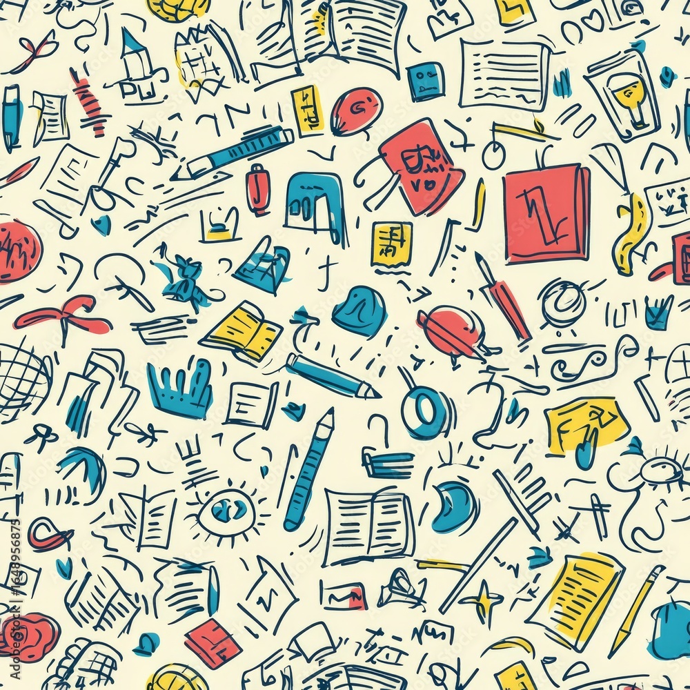 seamless pattern with school accessories seamless pattern with school accessories