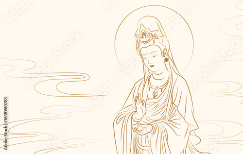 Peaceful Buddha silhouette for yoga and mindfulness projects