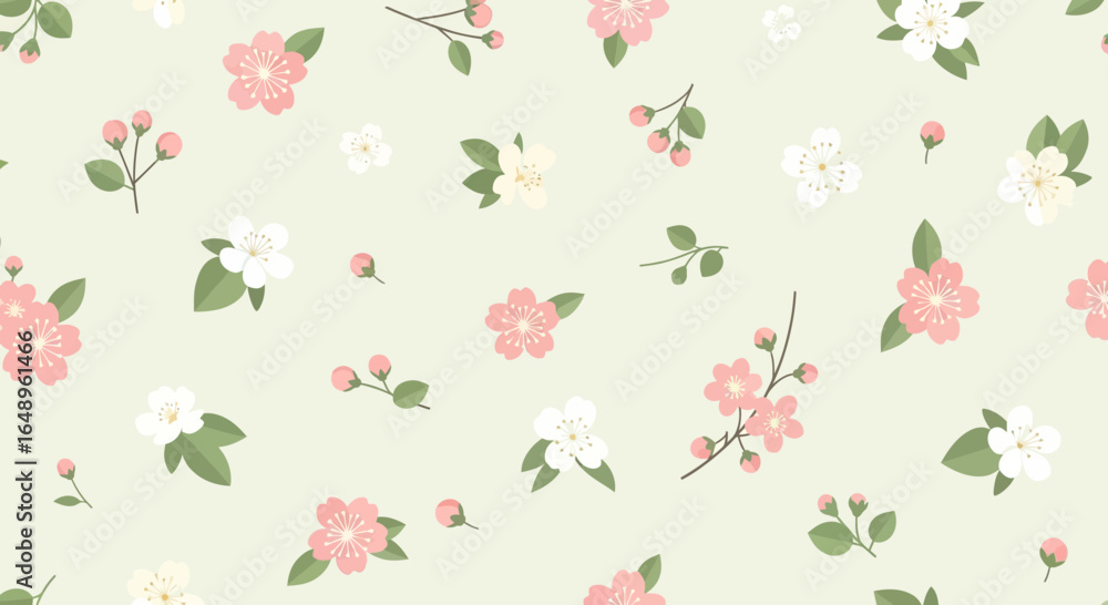 Fototapeta premium Delicate Floral Pattern With Gentle Colors For Fabric Or Background Design