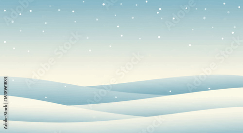 Delicate Winter Scenery With Snow Drifts And Falling Snowflakes Illustration