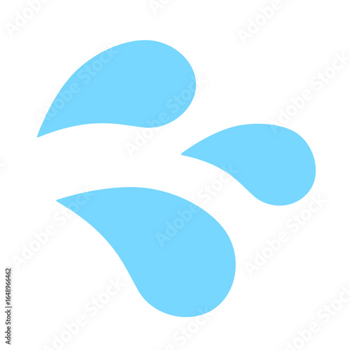 しずく、汗、涙マークのアイコンイラスト：青005