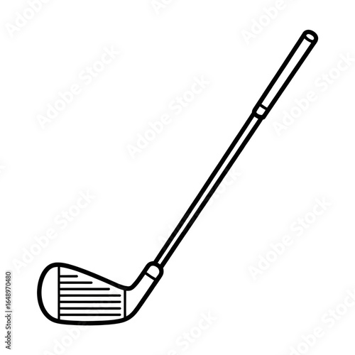 A black and white golf club illustration line art of a coloring page