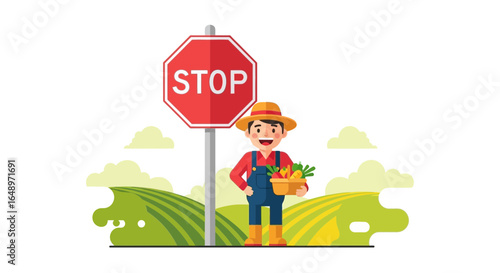 Farmer Stopping Food Waste With a Basket of Freshly Harvested Produce