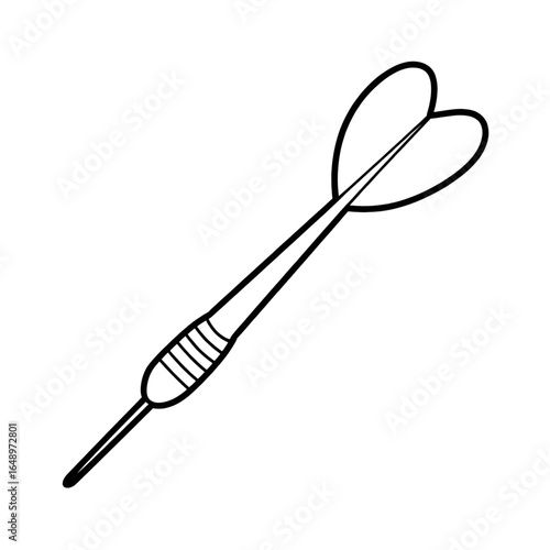 A black and white darts illustration line art of a coloring page