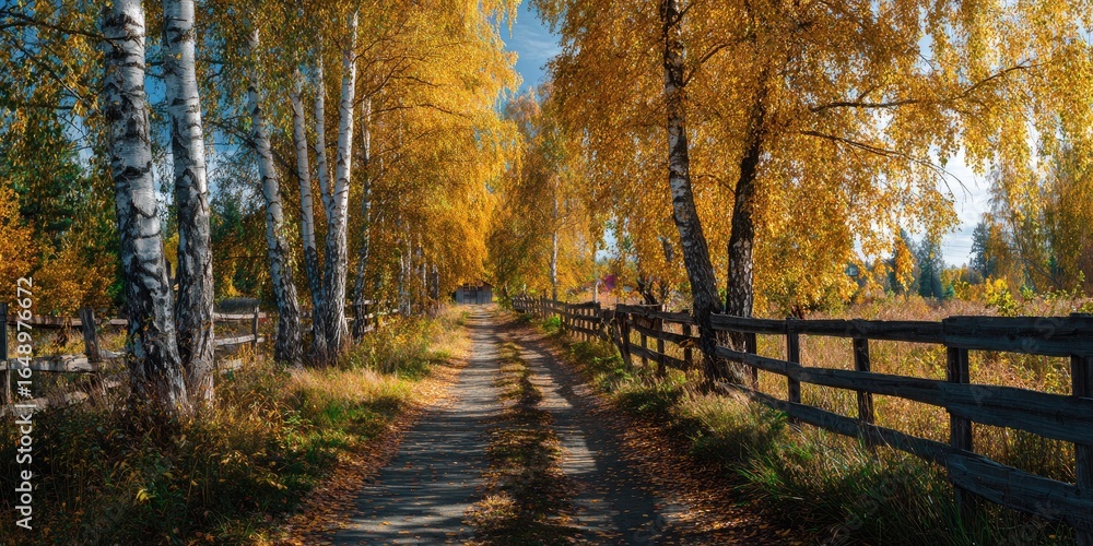 Fototapeta premium Sunny Autumnal Lane