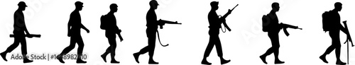 Tactical Shadows: Soldier Silhouettes in Action" vector grpahcis