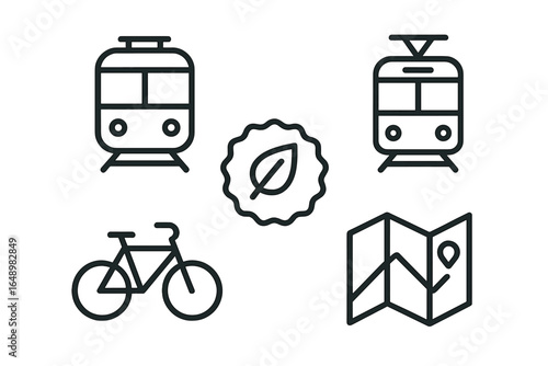 Various modes of transportation emphasizing eco-friendliness and exploration in urban settings