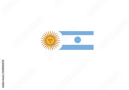 Stylized Argentina Flag with Sun of May and Light Blue Stripes.