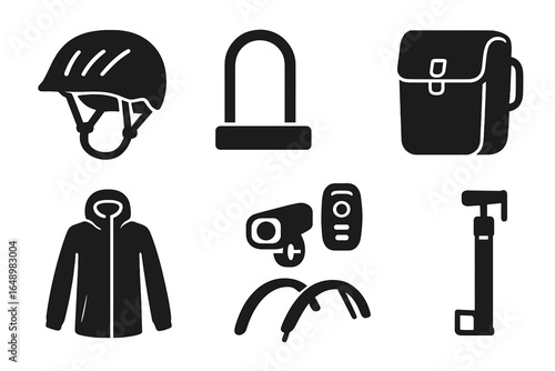 Essentials for cycling safety and convenience at the park during a sunny afternoon