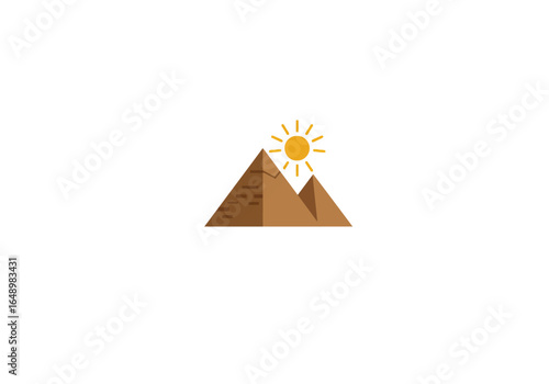 Egyptian Pyramids with a Shining Sun Ancient Wonders.