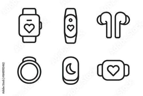 Smart wearable devices showcase various health tracking options including smartwatches and earbuds