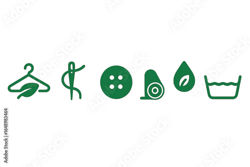 Graphic representation of laundry symbols meaning care instructions for garment maintenance and washing