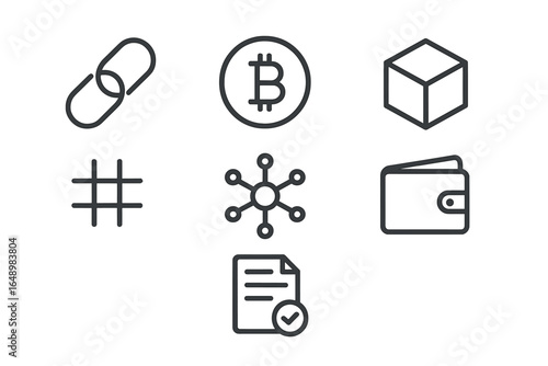 Cryptographic symbols showcasing digital currency concepts related to blockchain technology and secure transactions