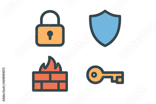 Security symbols representing protection and privacy in digital environments and physical spaces