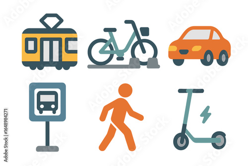 Various modes of urban transportation displayed in a modern city environment showcasing convenience and efficiency