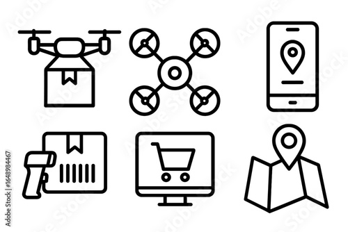 Drones and technology in package delivery solutions in modern logistics industry
