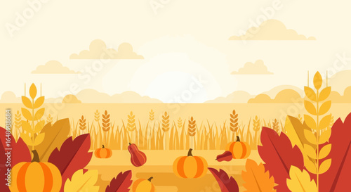 Harvest Season's Bountiful Yields And Colorful Foliage Depicting Nature's Richness