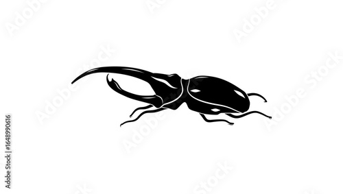Hercules bug symbol, black isolated silhouette