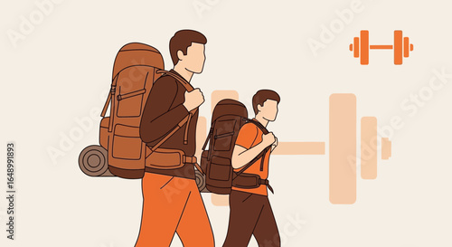 Hiking Together And Fitness Motivation For Your Next Big Adventure Concept