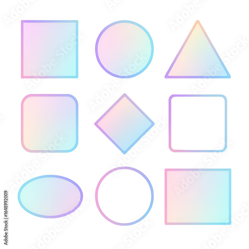 Pastel Gradient Geometric Shape Grid
