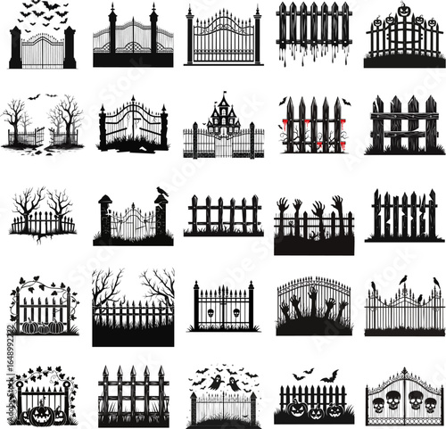 Haunted Fence Silhouette Collection
