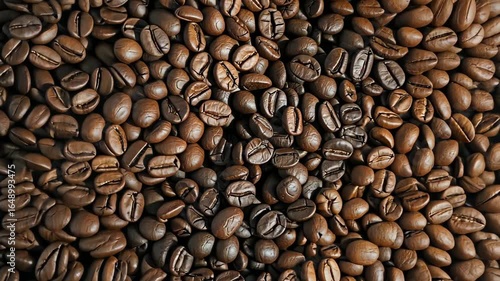 background of various coffee beans and roasting levels, featuring rich aromas and textures