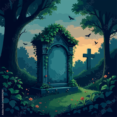 monument, isolated, crypt, burial, gothic, art, creepy, illustration, tomb, grave, tombstone, cemetery, vector, design, death, graveyard, stone, cartoon, horror, gravestone, dead, spooky, ancient, old