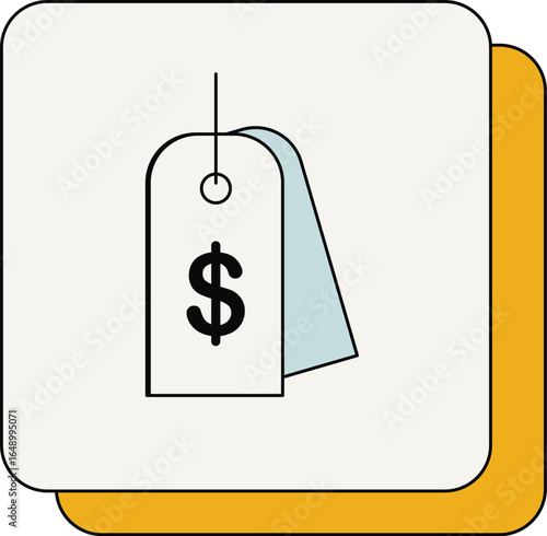 Price Tag Icon on Stacked Square Shapes