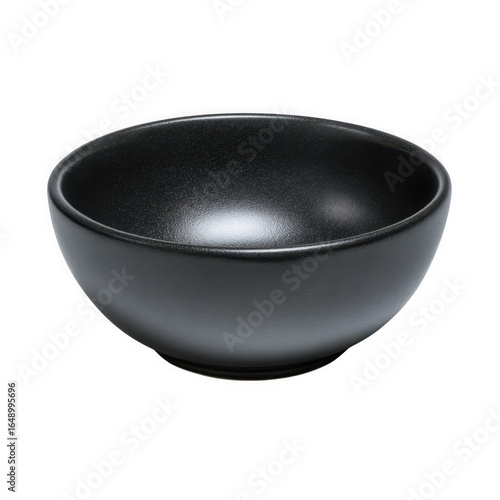 Dark ceramic bowl isolated on transparent background