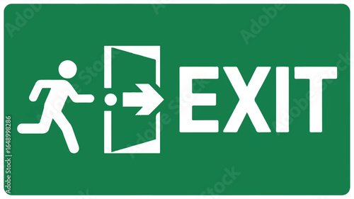 emergency exit sign on a door