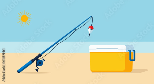 Leisurely Fishing Day Depicts Outdoor Recreational Activity In Summer Season