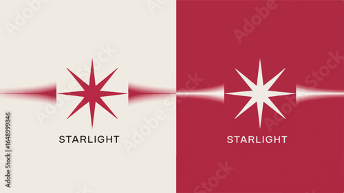 Split Screen with Red Starburst Logos and " STARLIGHT" Text starlight