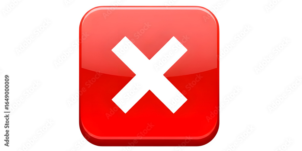 Red close button icon vector illustration for website or application design use now Red close button icon vector illustration for website or application design use now