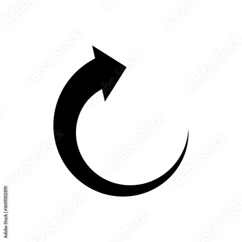Circular arrow rotating in a clockwise direction