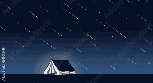 Magical Camping Underneath Falling Stars Enjoying The Night Nature