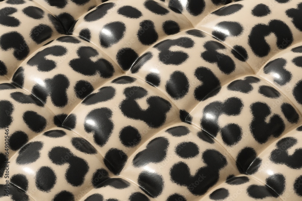 Fototapeta premium Black leopard print glossy quilted texture background for design and wallpaper