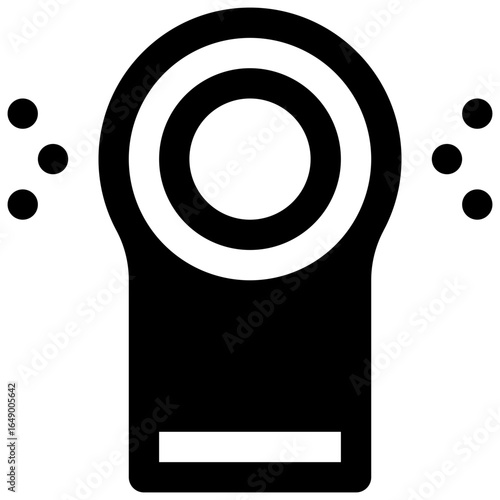 Air purifier. Outlined stroke vector icon with black-filled details.