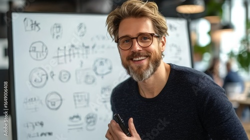 Positive specialist leading a workshop to develop innovative project ideas and creative schemes.