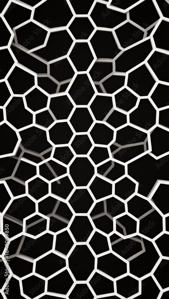 Obraz premium Intricate hexagonal patterns add striking visual depth