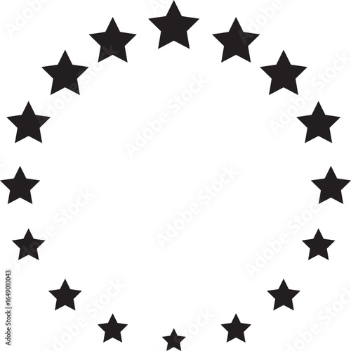 star circle round frame icon in flat and line. isolated on transparent background. Element design collection label and logo