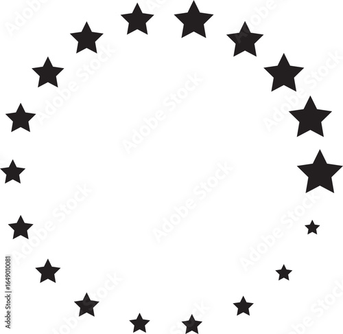 star circle round frame icon in flat and line. isolated on transparent background. Element design collection label and logo